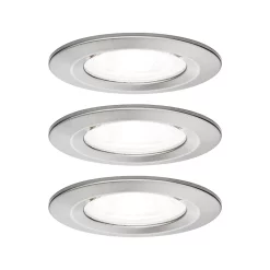 Castorama Kit Encastrable Nova Rd Fixe LED IP44 3x6,5W 4000K 230V GU10 51mm Acier Bros/alu Zinc