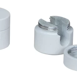 Castorama Lot 2 Passe-câbles Aluminium Blanc Ø2 Cm Tibelec