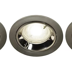 Castorama Lot 3 Spots à Encastrer Caius LED GU10 Ø8,5cm IP44 345lm 50W 5.2W GoodHome Blanc Neutre Chrome