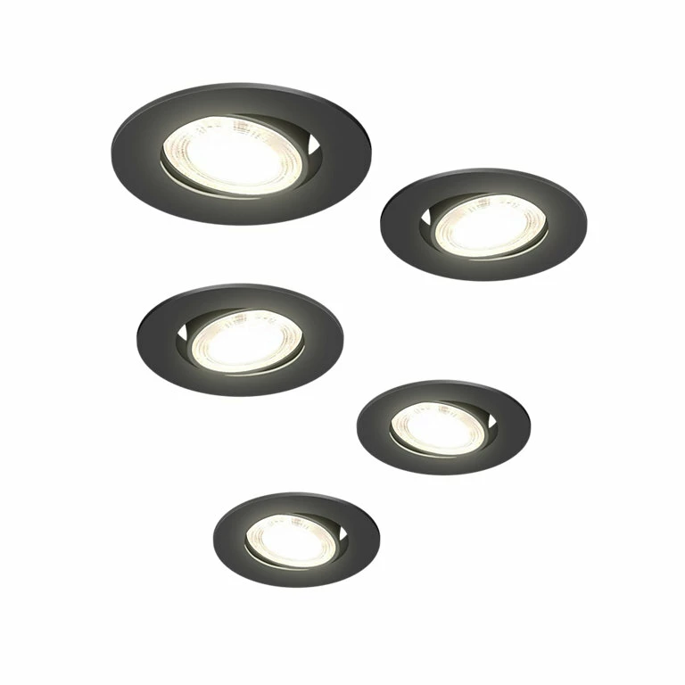 Castorama Pack 5 Spots Encastrable Noir Ø85cm IP20 400lm 4,9W Blanc Chaud 3 Castorama Pack 5 Spots Encastrable Noir Ø85cm IP20 400lm 4,9W Blanc Chaud