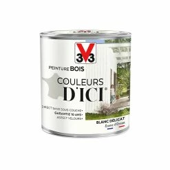 Castorama Peinture Bois Couleurs D'ici Blanc Délicat Velours V33 0,5L