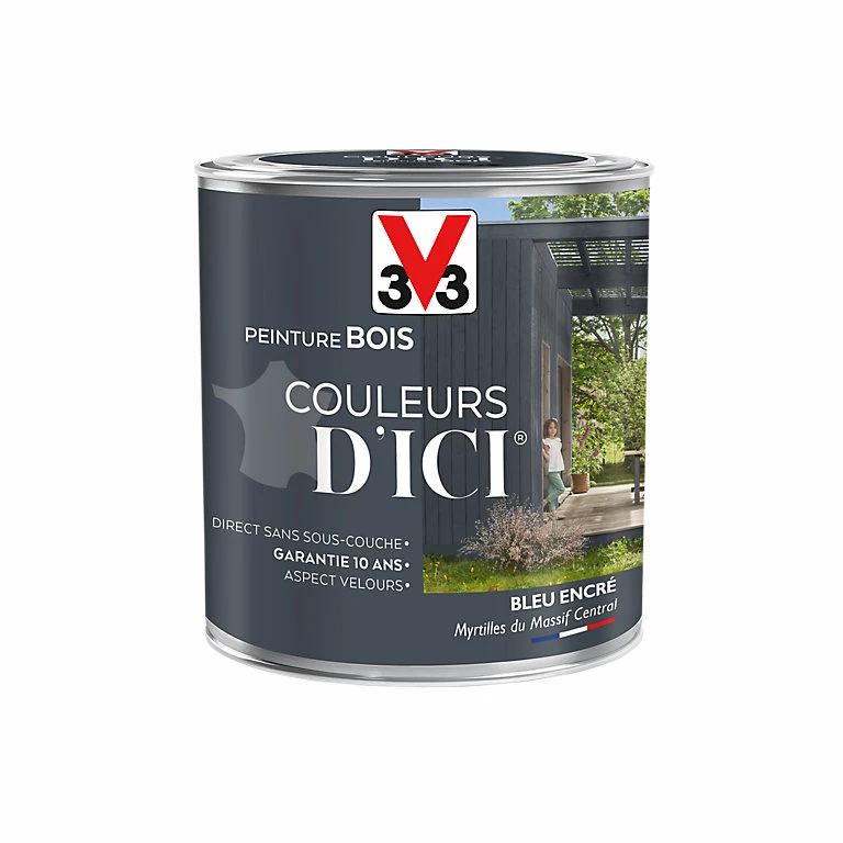 Castorama Peinture Bois Couleurs D'ici Bleu Encré Velours V33 0,5L 3 Castorama Peinture Bois Couleurs D'ici Bleu Encré Velours V33 0,5L