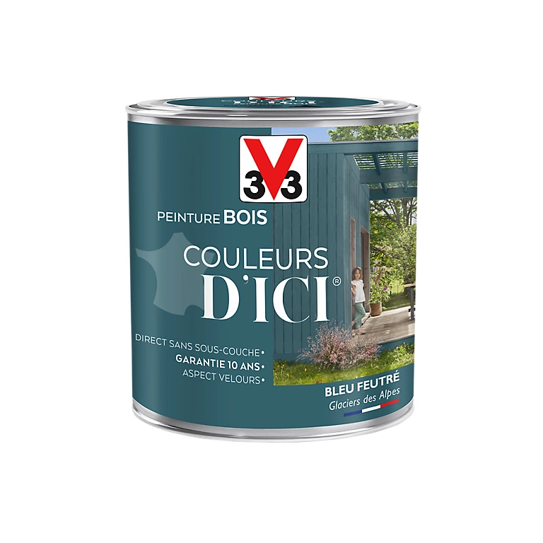 Castorama Peinture Bois Couleurs D'ici Bleu Feutré Velours V33 0,5L 3 Castorama Peinture Bois Couleurs D'ici Bleu Feutré Velours V33 0,5L