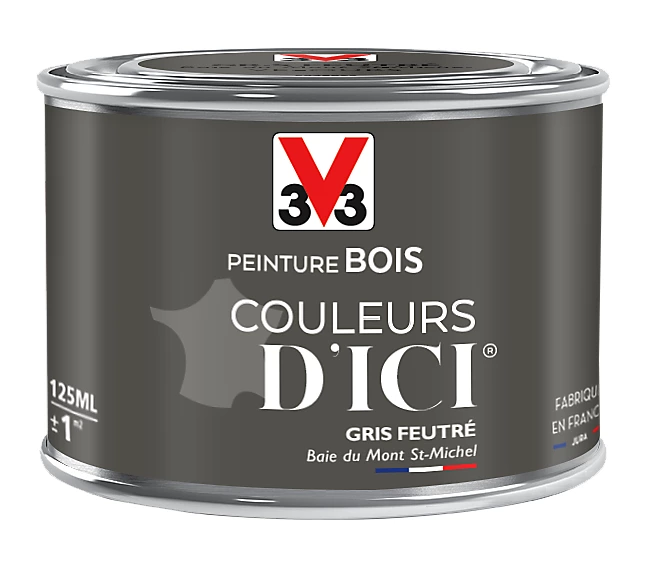 Castorama Peinture Bois Couleurs D'ici Gris Feutré Velours V33 0,125L 3 Castorama Peinture Bois Couleurs D'ici Gris Feutré Velours V33 0,125L