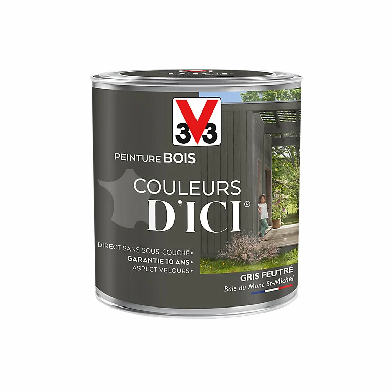 Castorama Peinture Bois Couleurs D'ici Gris Feutré Velours V33 0,5L 3 Castorama Peinture Bois Couleurs D'ici Gris Feutré Velours V33 0,5L