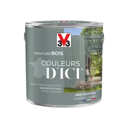Castorama Peinture Bois Couleurs D'ici Gris Végétal Velours V33 2L