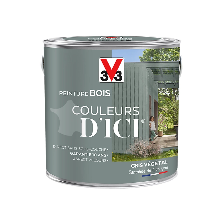 Castorama Peinture Bois Couleurs D'ici Gris Végétal Velours V33 2L 3 Castorama Peinture Bois Couleurs D'ici Gris Végétal Velours V33 2L