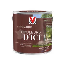 Castorama Peinture Bois Couleurs D'ici Rouge Sépia Velours V33 2L