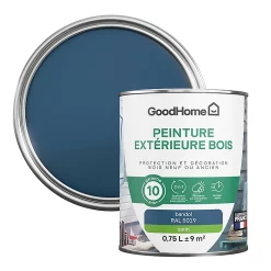 Castorama Peinture Bois Extérieur GoodHome Bandol Bleu Satin 0.75L
