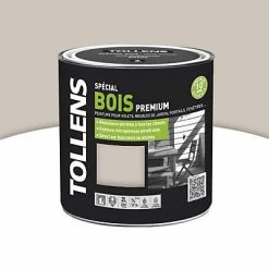 Castorama Peinture Bois Extérieur Premium Gris Sable Satin Tollens 2L