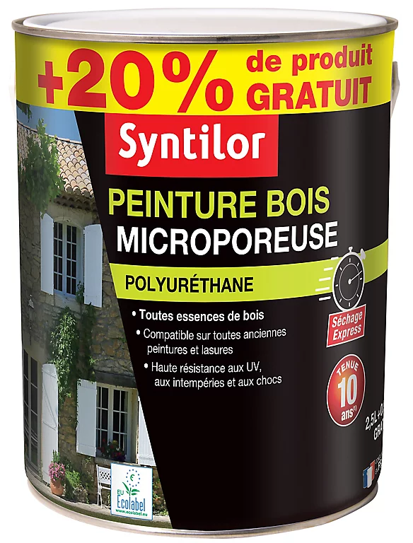 Castorama Peinture Bois Microporeuse Intérieur Extérieur Satiné Vert Provence Syntilor 2,5L + 20% Gratuit 3 Castorama Peinture Bois Microporeuse Intérieur Extérieur Satiné Vert Provence Syntilor 2,5L + 20% Gratuit