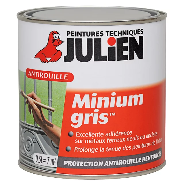 Castorama Peinture Protection Antirouille Minium Julien Mat Gris Bleuté Mat 0,5L 3 Castorama Peinture Protection Antirouille Minium Julien Mat Gris Bleuté Mat 0,5L