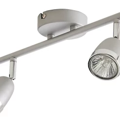 Castorama Réglette 2 Spots Apheliotes Métal Argent GU10 2x35 W