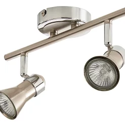 Castorama Réglette 2 Spots Aphroditus Métal Chrome Brossé GU10 2x50 W