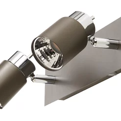 Castorama Réglette 2 Spots Hades Métal Gris/chrome LED 2x3,5 W
