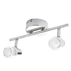 Castorama Réglette 2 Spots Mageia Métal/verre Chrome/transp. LED 2x5,5 W