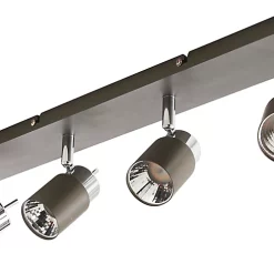 Castorama Réglette 4 Spots Hades Métal Gris/chrome LED 4x3,5 W