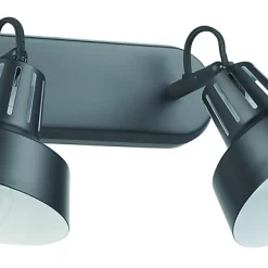 Castorama Réglette Spot 2 Lumières E14 10W GoodHome Yarra Noir Mat L.28,5 X L.22,4 X H.18.5 Cm