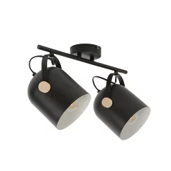 Castorama Réglette Spot 2 Lumières E27 40W Corep Yvla Noir Mat L.45 X H.17.5 X P.22 Cm