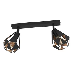 Castorama Réglette Spot 2 Lumières E27 40W Eglo Carlton Noir L.42 X L.16 X H.25.5 Cm