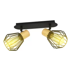 Castorama Réglette Spot 2 Lumières E27 40W Eglo Palmorla Noir L.33,5 X L.9cm