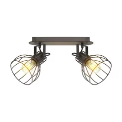 Castorama Réglette Spot 2 Lumières E27 40W Eglo Sambatello Marron L.33,5 X L.9 Cm