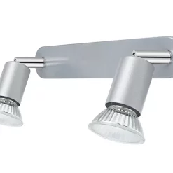 Castorama Réglette Spot 2 Lumières GU10 7W Sasha Argent L.26 X L.4 X H.10.5 Cm