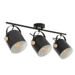 Castorama Réglette Spot 3 Lumières E27 40W Corep Yvla Noir Mat L.65 X H.17.5 X P.22cm