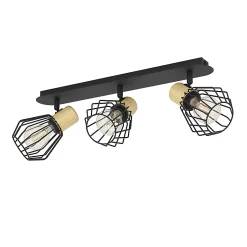 Castorama Réglette Spot 3 Lumières E27 40W Eglo Palmorla Noir L.57,5 X H.22 Cm