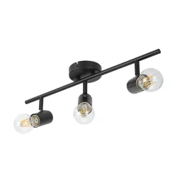 Castorama Réglette Spot 3 Lumières E27 8.6W GoodHome Ghlin Noir Mat L.50 X L.10 X H.15 Cm