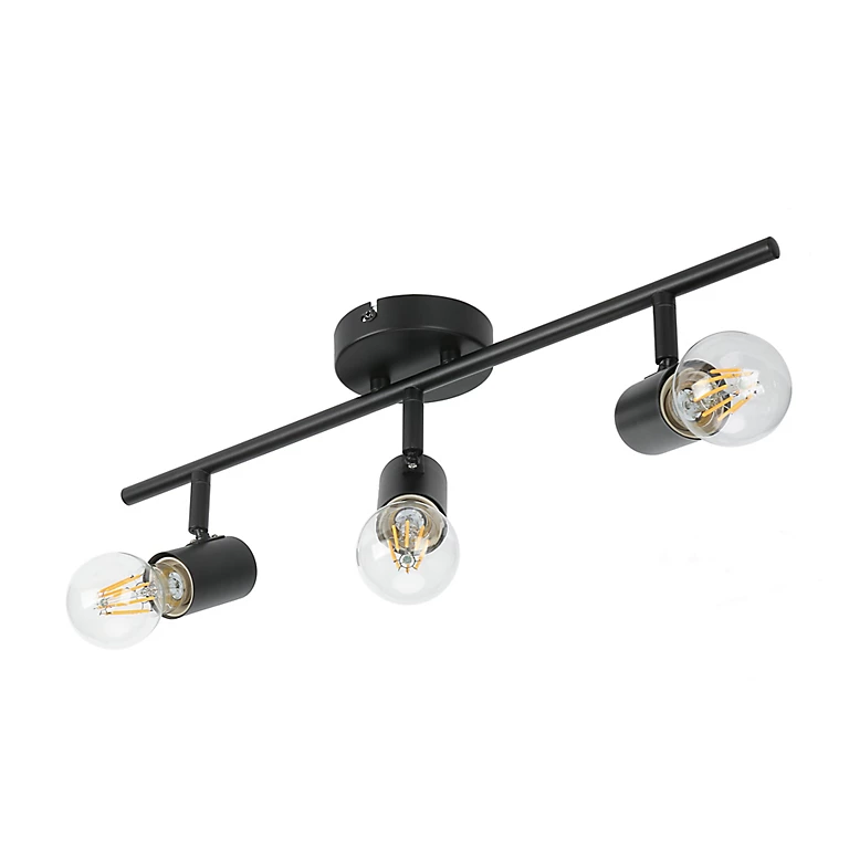 Castorama Réglette Spot 3 Lumières E27 8.6W GoodHome Ghlin Noir Mat L.50 X L.10 X H.15 Cm 3 Castorama Réglette Spot 3 Lumières E27 8.6W GoodHome Ghlin Noir Mat L.50 X L.10 X H.15 Cm