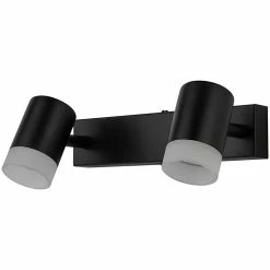 Castorama Réglette Spot LED Intégrée 2 Lumières 350 Lm 7W Blanc Chaud GoodHome Maupin Noir Mat L.22 X L.5 X H.14 Cm