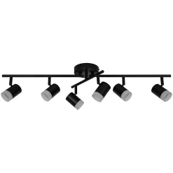 Castorama Réglette Spot LED Intégrée 6 Lumières 350 Lm 19.5 W Blanc Chaud GoodHome Maupin Noir Mat L.80 X L.25 X H.18.5 Cm